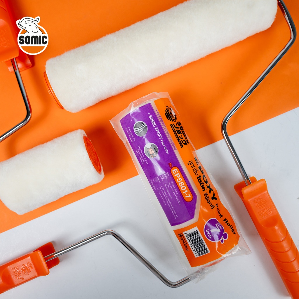 [SOMIC] ลูกกลิ้งทาสีโซมิค รุ่นEpoxy ขนสั้น (EP-5801) - สำหรับงานสีอีพ๊อกซี่ ที่ต้องการความเรียบสูง