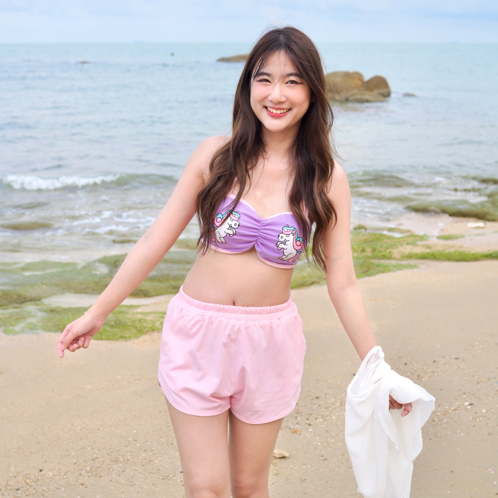 Kawachi - Unicom Set  (Pink) เซ็ต 3 ชิ้น ชุดว่ายน้ำ ชุดเที่ยวทะเล
