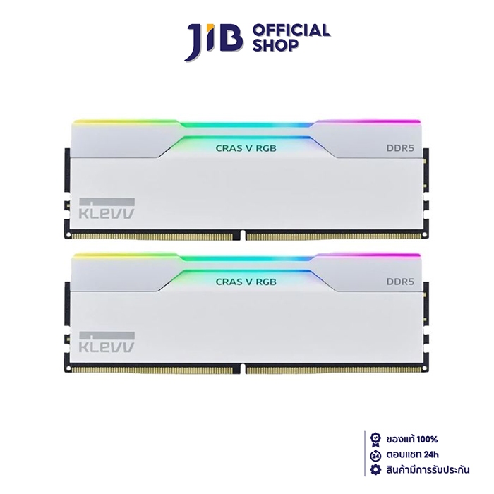 48GB (24GBx2) DDR5 6000MHz RAM (หน่วยความจำ) KLEVV CRAS V RGB GAMING OC MEMORY (WHITE) (KD5KGUD80-60