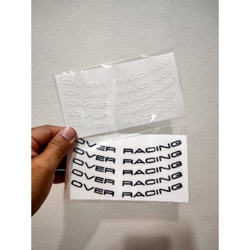 สติ๊กเกอร์ติดขอบล้อ ขนาด12"  over racing