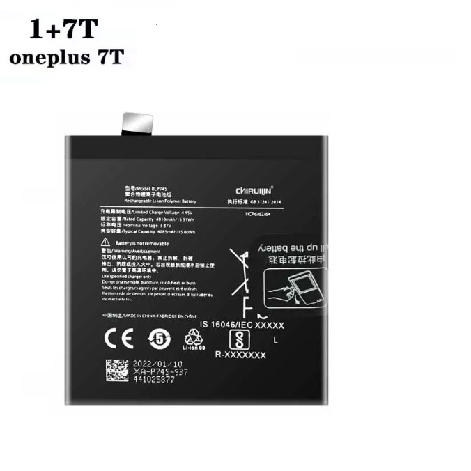 ONE PLUS 7T (1+7T) คุณภาพระดับพรีเมี่ยม ONE PLUS 7T (1+7T) battery Model BLP743 แถมชุดไขควง（3800mAh）