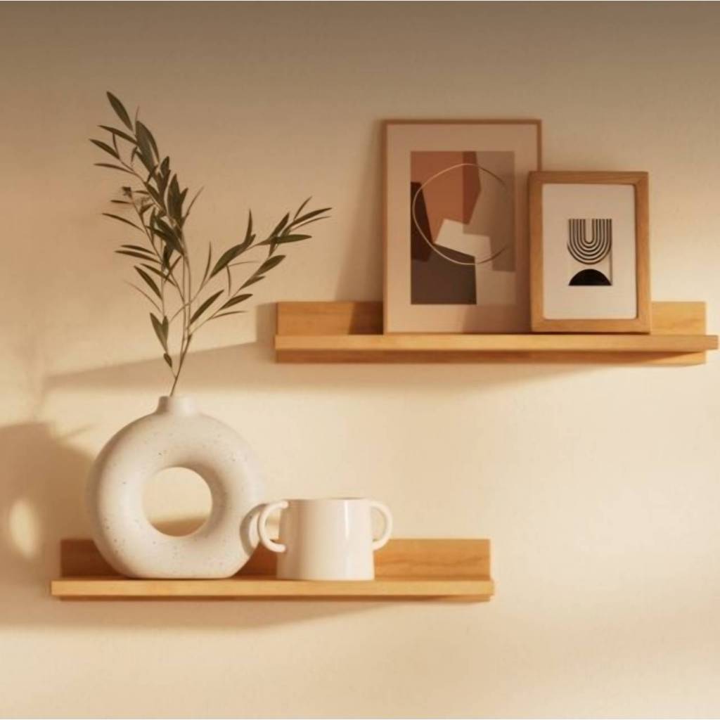 ชั้นไม้ติดผนัง ชั้นวางติดผนัง ยาว 20-95 cm ‼️แถมฟรี น็อต+พุก ยึดผนัง ไม่ต้องซื้อเพิ่ม‼️