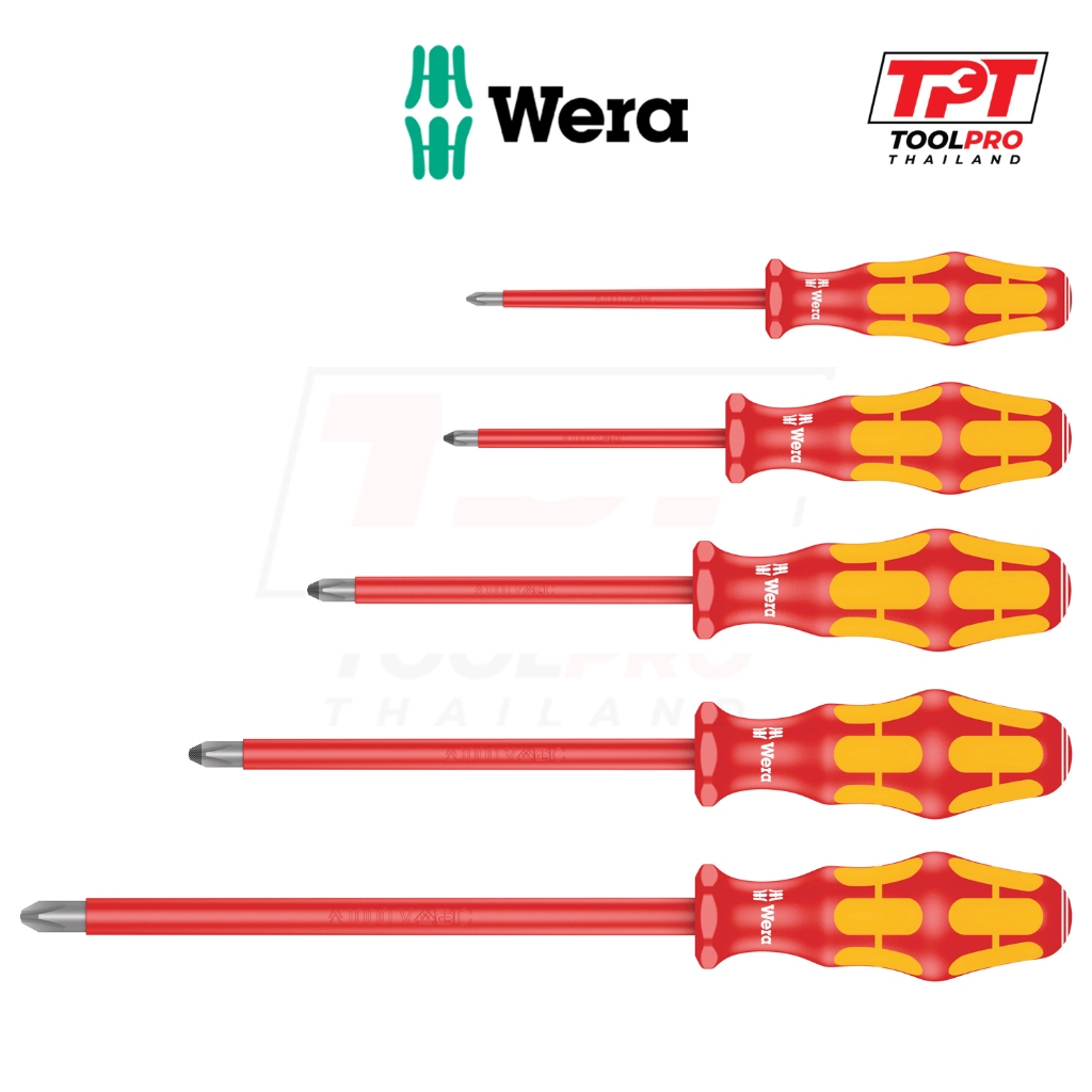 Wera ไขควงปากแฉกกันไฟฟ้า หัวเลเซอร์ทิป VDE Lasertip Phillips Screwdrivers (162 i PH VDE) 162i