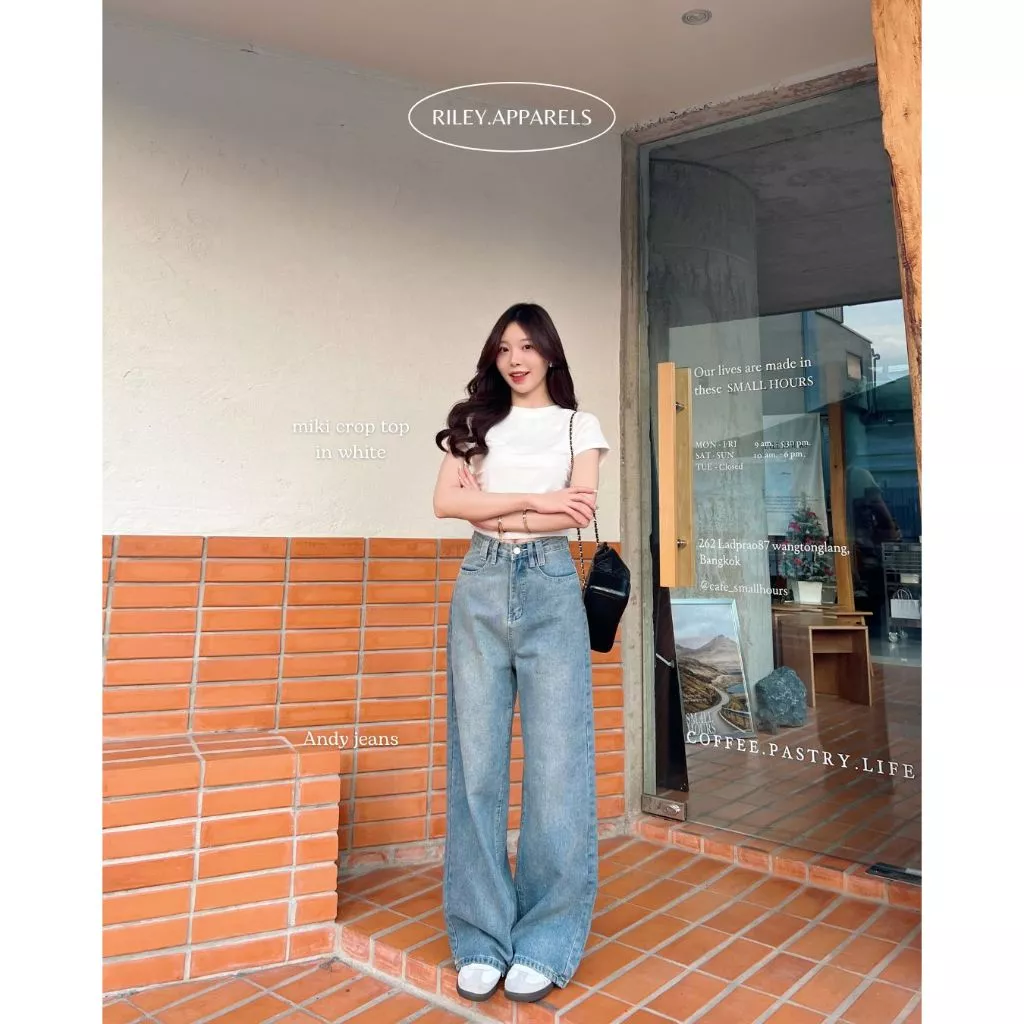 Riley.apparels - Andy Jeans กางเกงยีนส์กระบอกใหญ่ เก็บเอวพรางหุ่น 7006 thumbnail 9