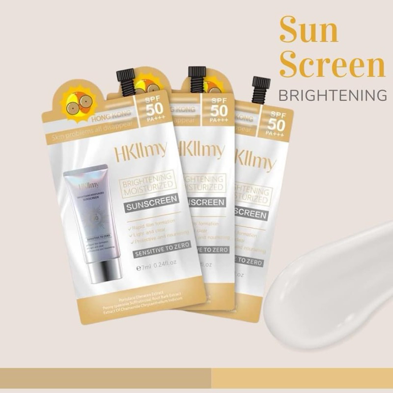 1 ซอง HKllmy Sunscreenครีมกันแดดบล๊อกฝ้า SPF 50 pa++ ปรับผิวหน้าใส