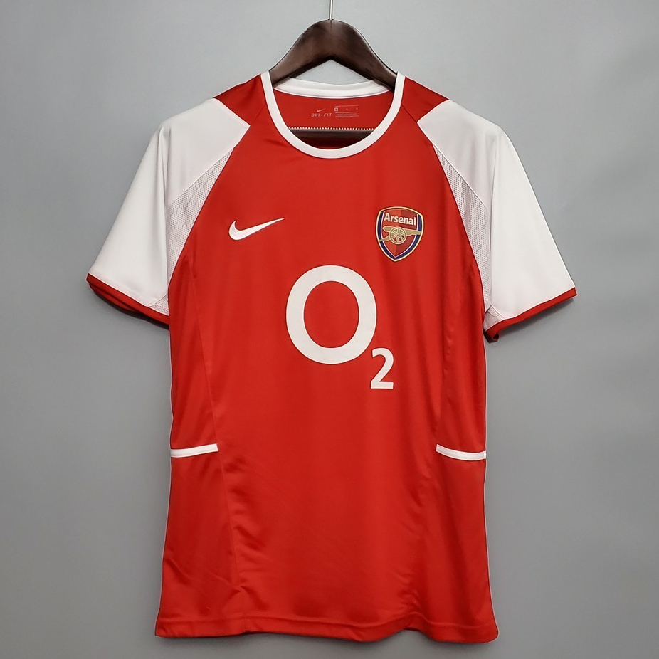 เสื้อฟุตบอล ย้อนยุค ทีม Arsenal ปี 02-04 ชุดเหย้า Home คลาสิก สไตล์เรโท คุณภาพสูงตรงปก สกรีนชื่อเบอร์นักเตะในทีมได้
