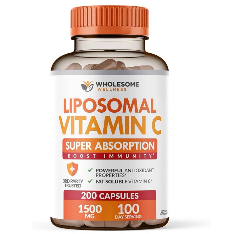 [WHOLESOME]❇️LIPOSOMAL VITAMIN C🍊1500 MG ( SUPER ABSORPTION BOOST IMMUNITY ) ( 200 แคปซูล )