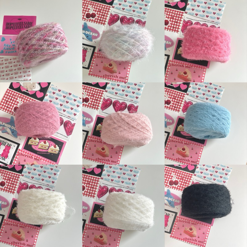 new color พร้อมส่งไหมพรมโมแฮร์ 50 กรัม ไหมพรมขนมิ้งค์ ไหมพรมขนยาว ขนนุ่ม ไหมวิ้งๆ