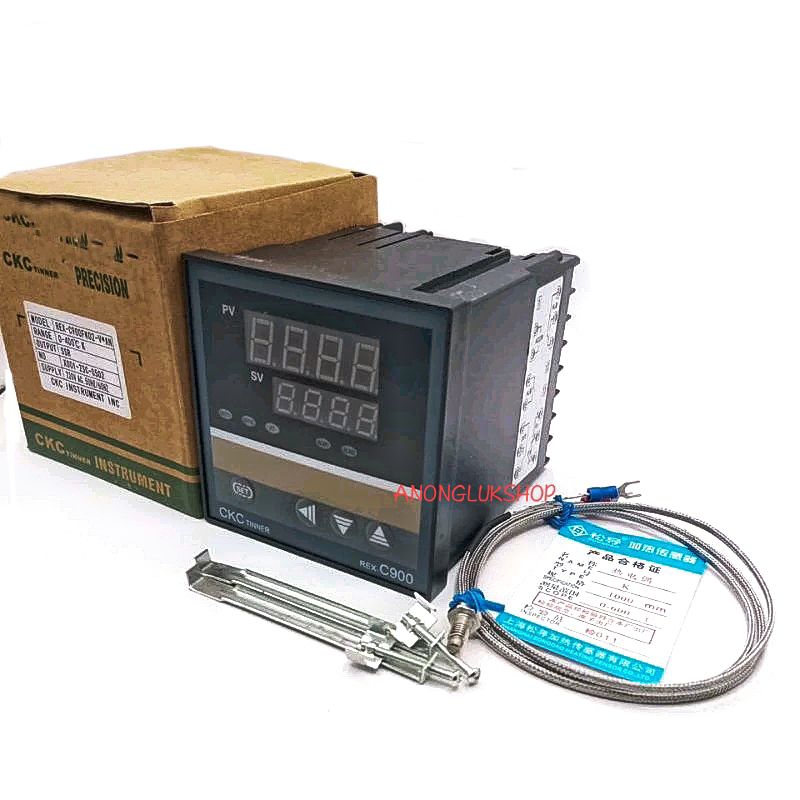 REX-C900FK02-V*AN REX-C900FK02-M*AN เครื่องวัดและควบคุมอุณหภูมิ PID REX-C900 220Vac 0-400C พร้อมสายว