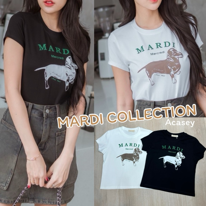 Acasey เสื้อคอกลม MARDI งานสกรีนเกรดPremium น้องหมาสุดฮิต อก 34-44นิ้ว U15