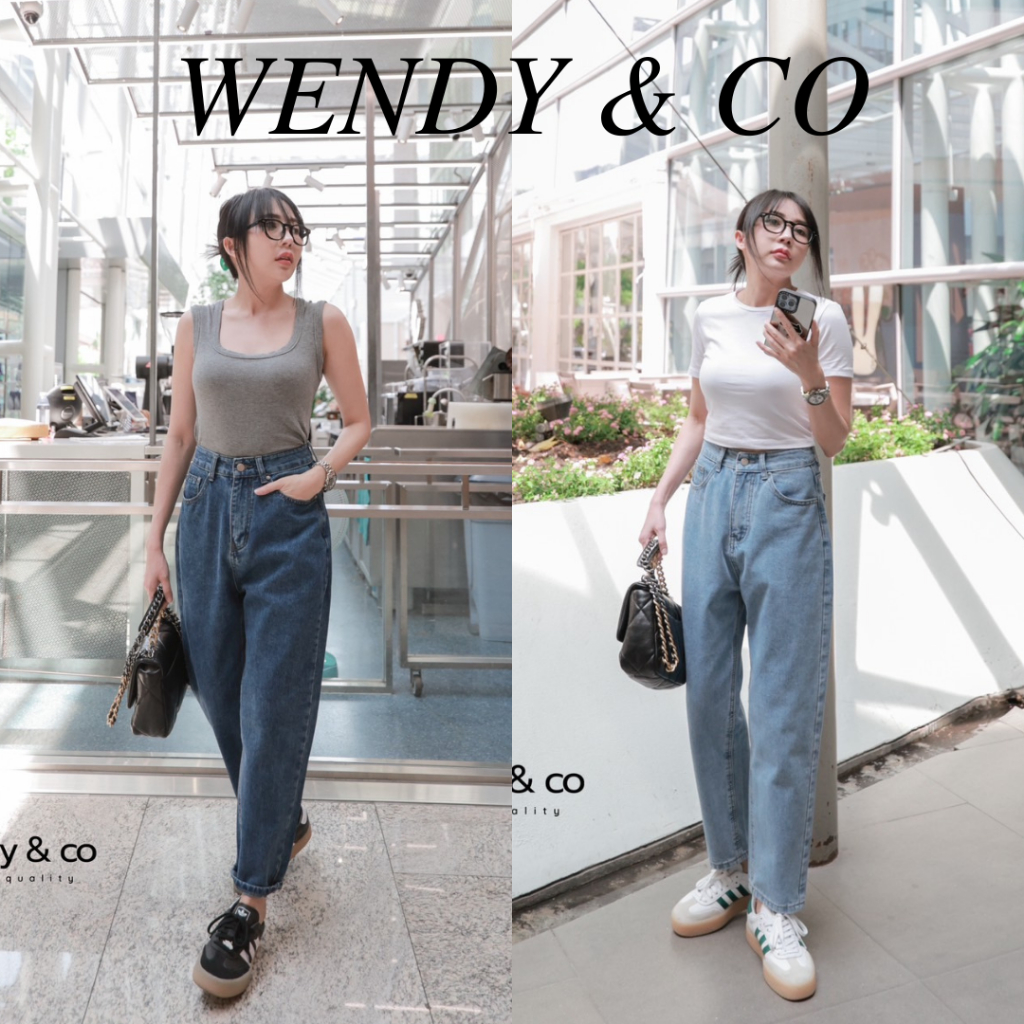 Wendy & co กางเกงยีนส์ทรงมัมเอวสูง ทรงนี้ใส่สบายได้ลุคส์ชิลใส่ง่าย ใส่แล้วดูเป็นคนเอวเล็กเอวน้อย  CA
