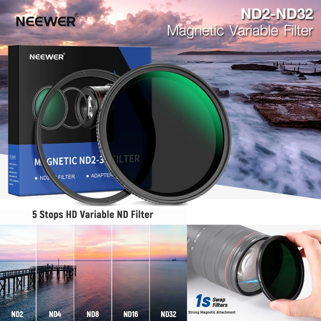 NEEWER MAGNETIC VARIABLE ND FILTER HD ND2-ND32 ฟิลเตอร์