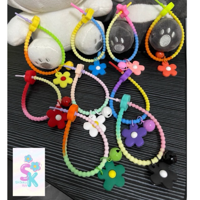 give away ของแจก สายคล้องซิลิโคนสีเรนโบว์ ดอกไม้กระดิ่ง พร้อมส่ง