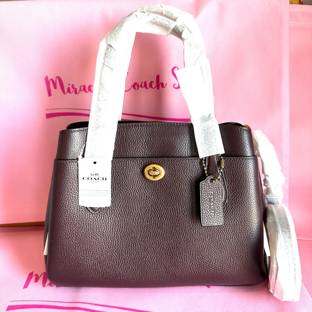 กระเป๋าถือ COACH แท้ หนังแท้นิ่ม สวยหรู จาก Shop ช่องเยอะมีสายยาว COACH 91740 LORA CARRYALL 30 IN PE