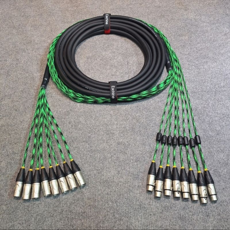 สายมัลติคอร์ชุดกลอง 8 คอร์ เข้ามิกซ์30เซน ไมค์2เมตร ถักสวยๆ LIDGE XLR ผู้8เมีย8 เลือกสีได้ หุ้มตัวกันสัญญาณรบกวน