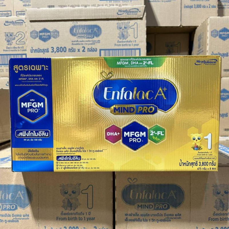 (1กล่อง)Enfalac A+1 เอนฟาแล็ค เอพลัส สูตร 1 นมผง สำหรับ เด็กแรกเกิด - 1 ปี 3,800 กรัม (8ถุง)หมดอายุ 24/6/25