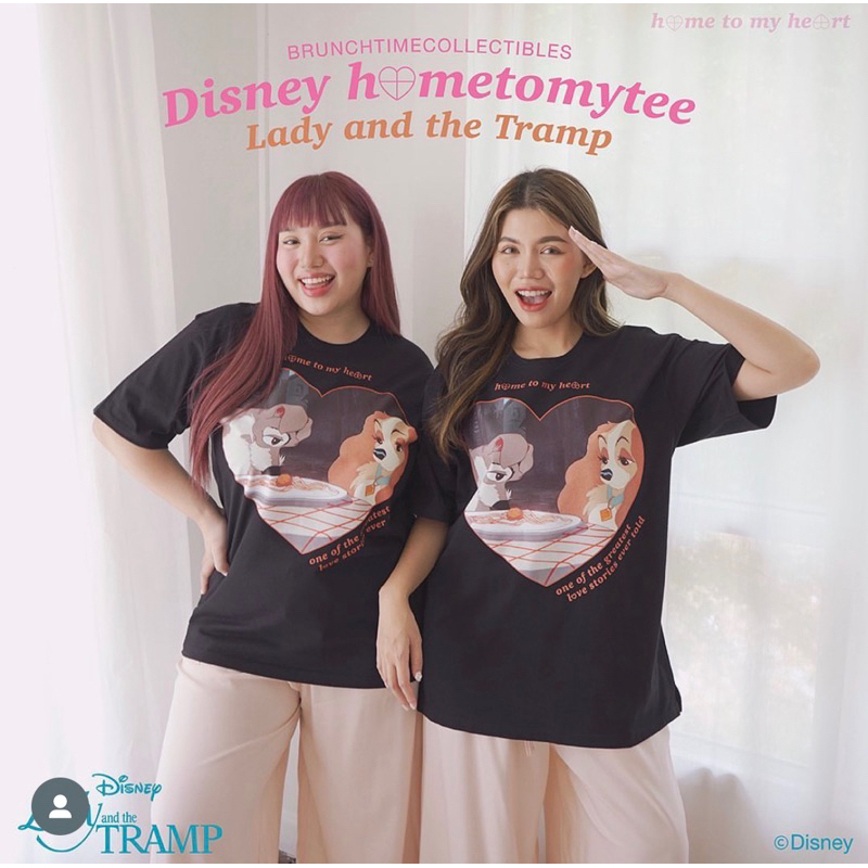 พร้อมส่ง✨New in pack✨ 🖤เสื้อ Lady and the Tramp🧡 อก 44" Home to my Heart❤️