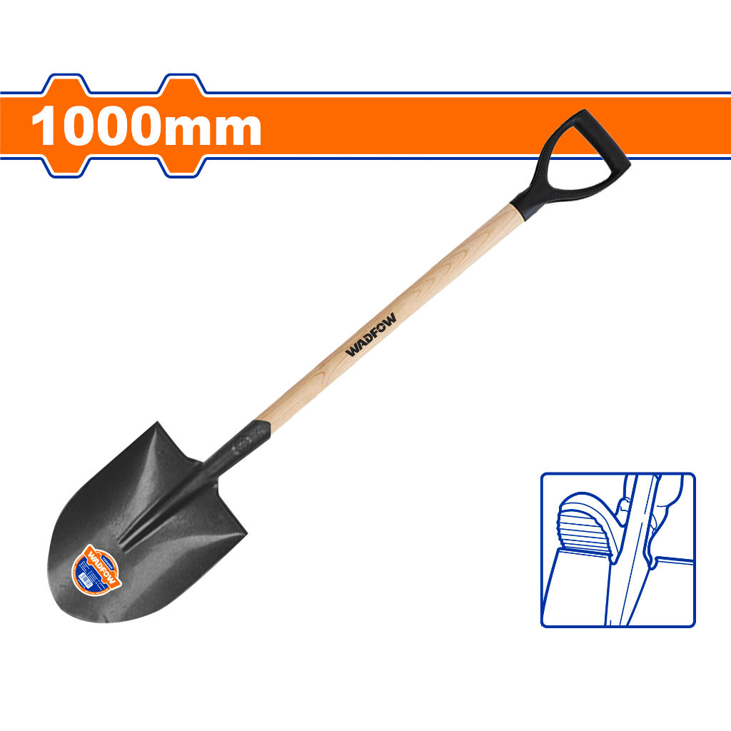 พลั่วเหล็ก ด้ามไม้ WADFOW 1000mm WSE1327