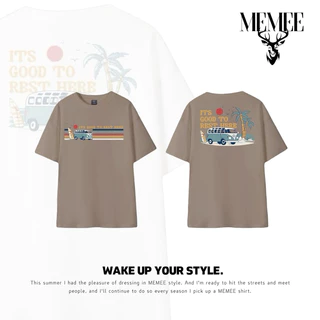 MEMEE~สกรีนหน้า-หลัง Cotton USAแท้ ผ้านุ่ม ทรงสวย คอกลม(รถ)