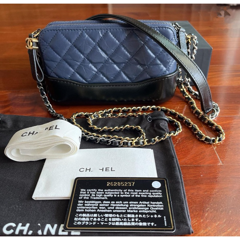 used CHANEL Quilted CC GHW Gabrielle WOC Chain Shoulder Bag Calfskin Leather  2 tone color