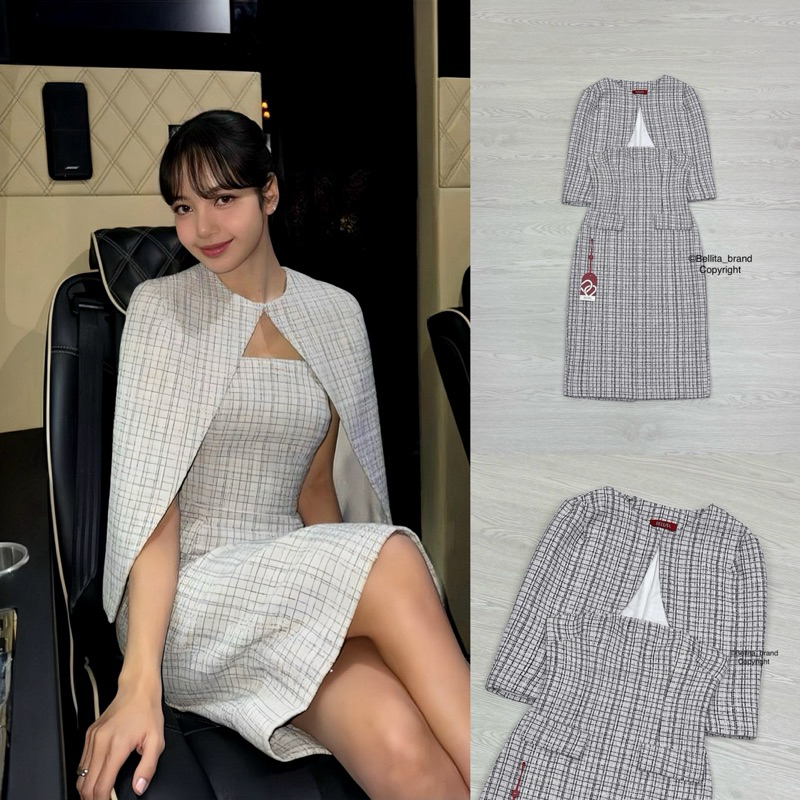M5 งานป้าย Bellita Set ชุดเซ็ท เสื้อคลุม + เดรสเกาะอก สำหรับผู้หญิง เสื้อผ้าแฟชั่นผู้หญิง ไซส์ S-L