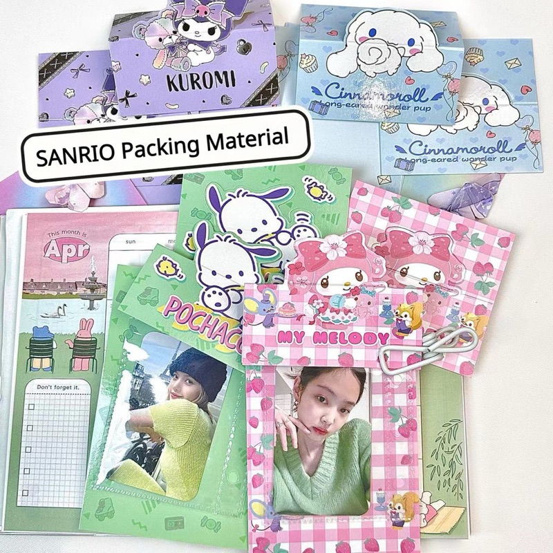 พร้อมส่ง!เซตสำหรับแพคการ์ด 1เซต ลายการ์ตูนsanrio packing mymelody kuromi cinnamonroll pochacco หัวกระดาษการ์ดน่ารัก