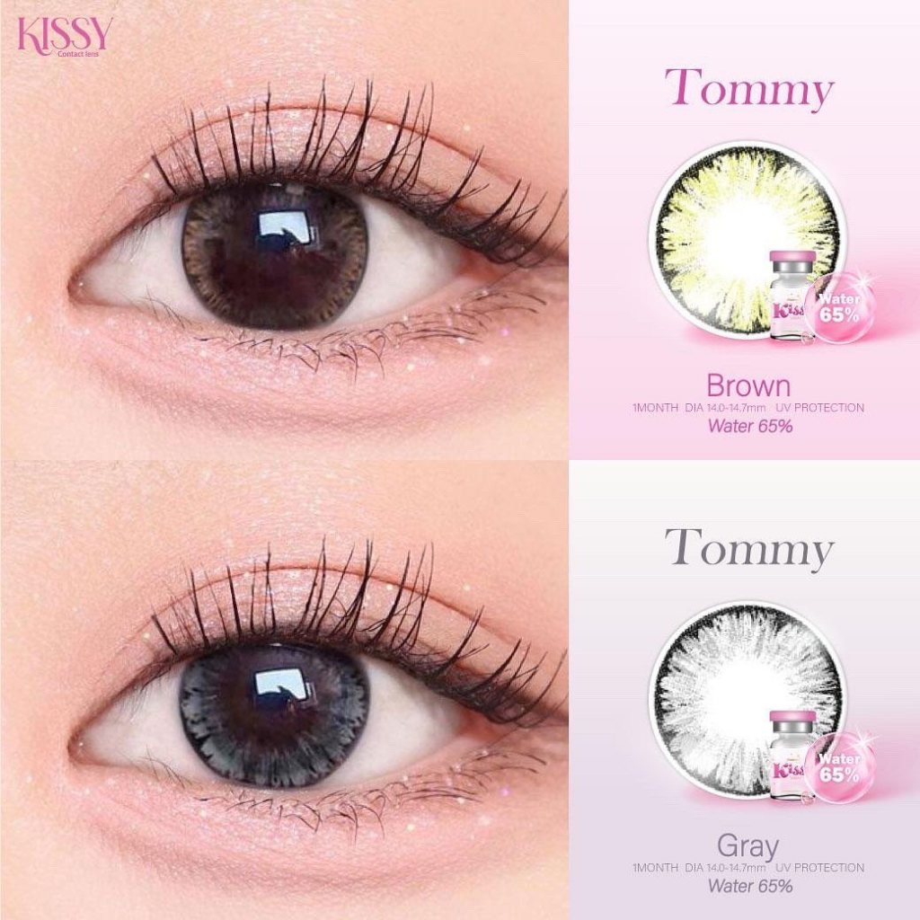 🔥คอนแทคเลนส์✨ขนาดบิ๊กอายโตมาก✨Tommy (Kissylens) ✨Brown / Gray / Black