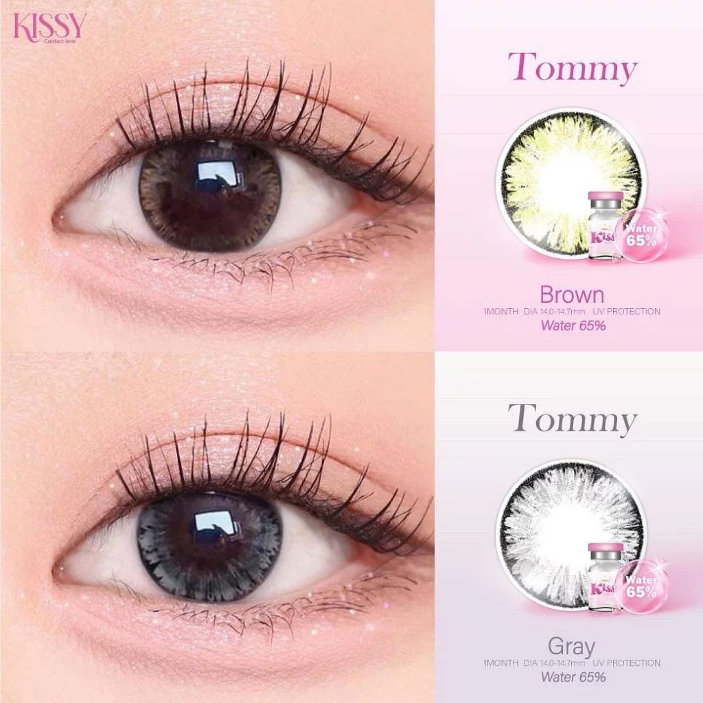 🔥คอนแทคเลนส์✨ขนาดบิ๊กอายโตมาก✨Tommy (Kissylens) ✨Brown / Gray / Black