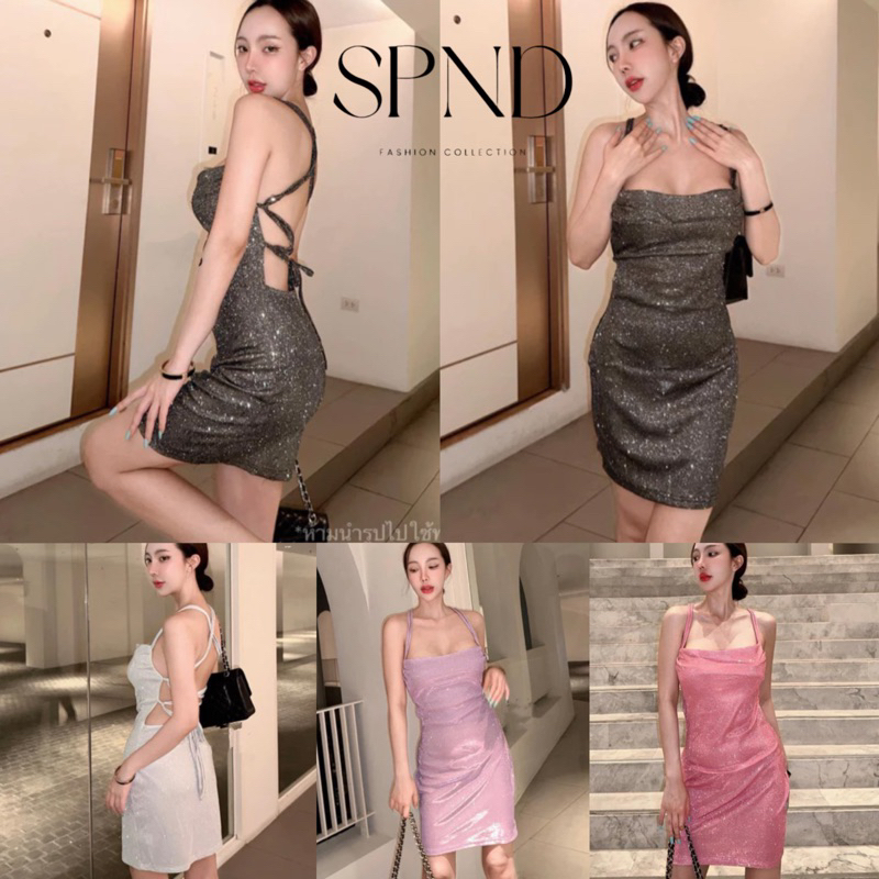 พร้อมส่ง เดรสวิ้งๆโชว์แผ่นหลังสุดแซ่บ ดีเทลเนื้อผ้าทอกลิตเตอร์เก๋ๆโดนเด่น เดรสเป็นทรงเข้ารูป โชว์บอดี้เคิร์ฟสวยๆ