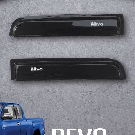 คิ้วกันสาด REVO 2015 - 2024 เฉพาะ ช่องแค็ป (2ชิ้น) อะคริลิคแท้ สีดำล้วนไม่มีลวดลาย รับประกันคุณภาพ โรงงานไทย