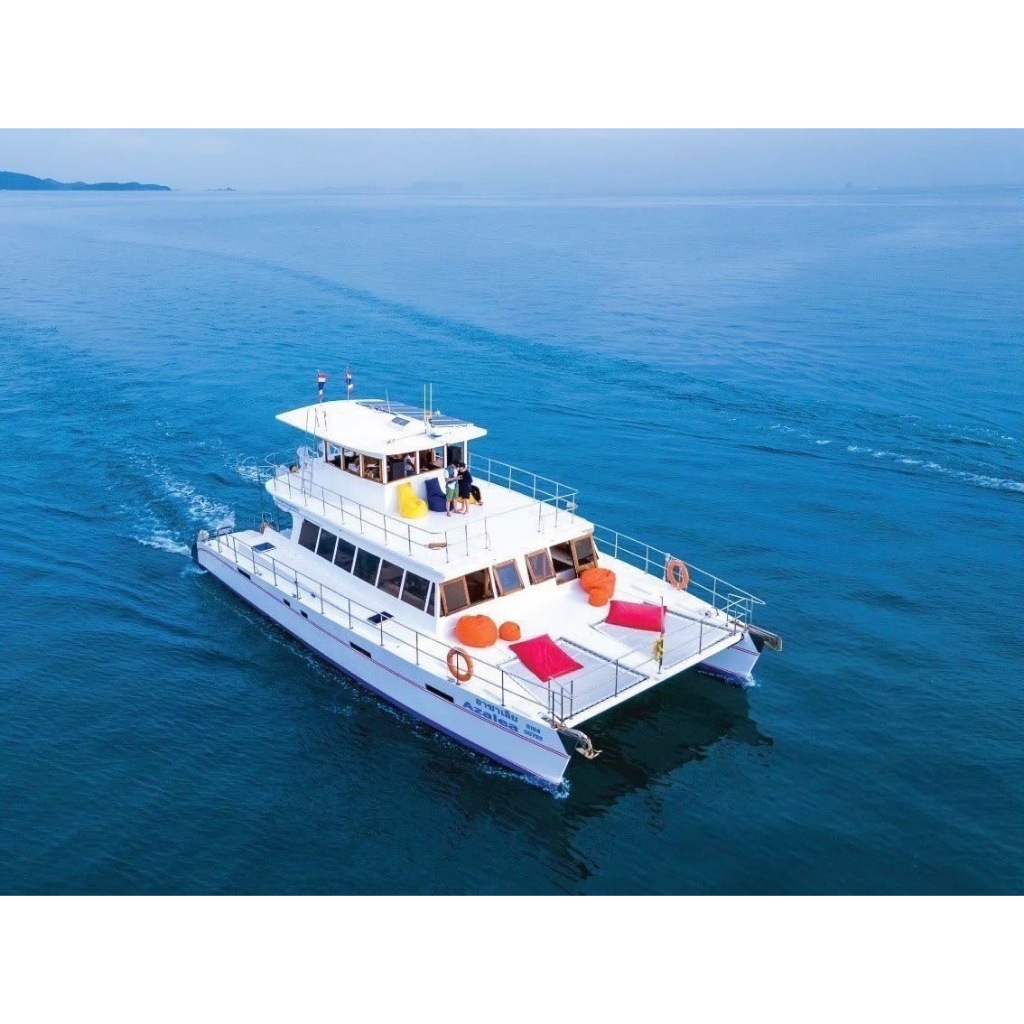 [E-Voucher]Let's Go Party เล่นน้ำ,ดำน้ำตื้นเกาะเฮ กับเรือยอท์ซ 2 ชั้น พร้อม สไลด์เดอร์ Buffet Party 