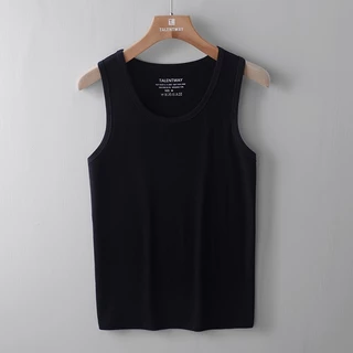 ผู้ชายโพลีเอสเตอร์ธรรมดา Sando Slim Fit เสื้อกั๊กด้านบนมัสลินกล้ามเนื้อพื้นฐาน