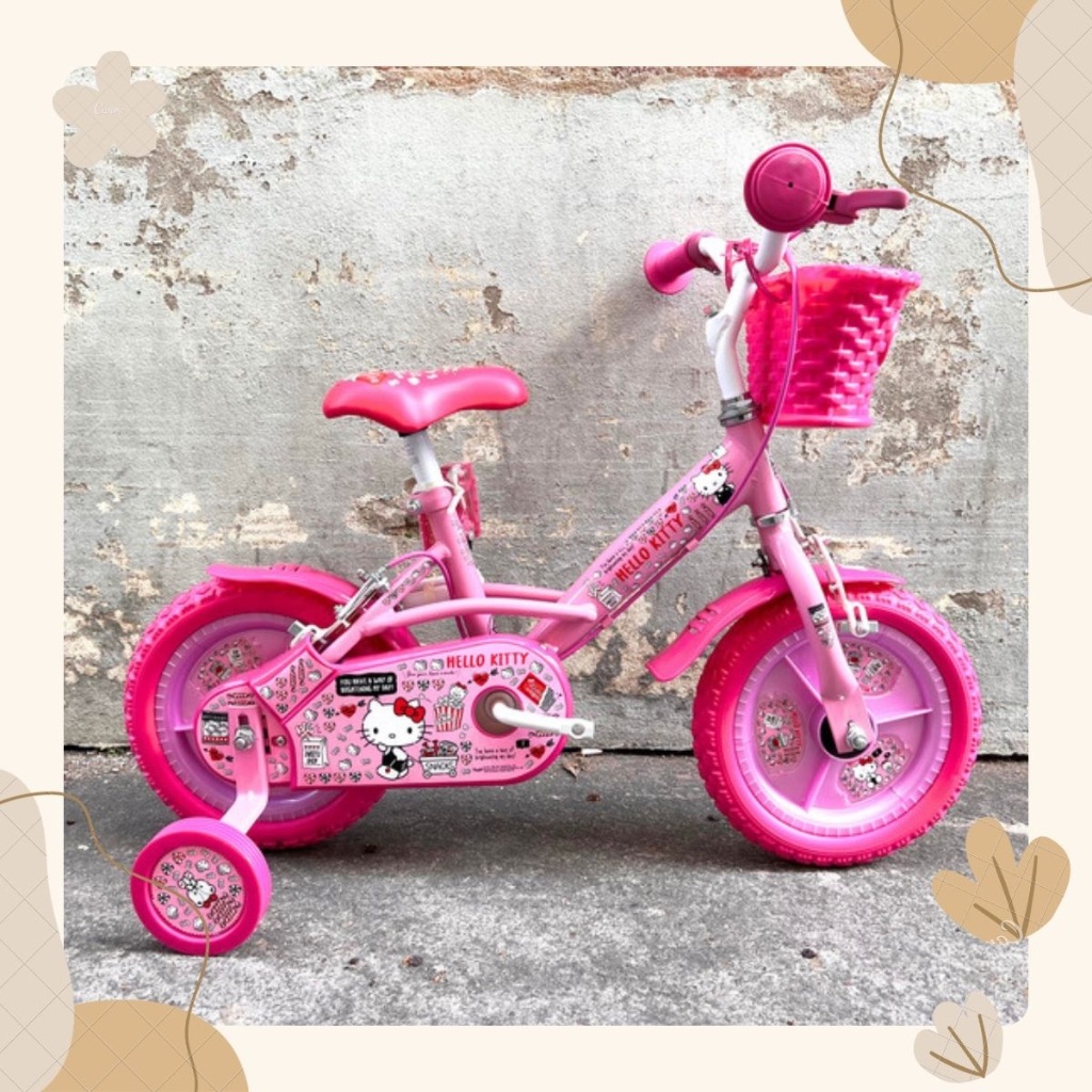 พร้อมส่งจากไทย จักรยาน 12 นิ้ว คิตตี้ แบรนด์ La bicycle Hello Kitty รถจักรยานเด็ก