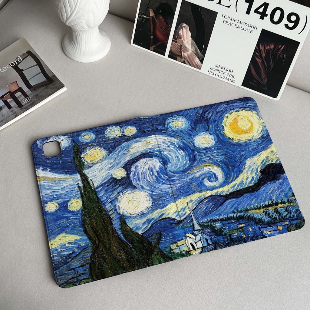 🚀จัดส่งทันที🚀case iPad แวนโก๊ะ ท้องฟ้าเต็มไปด้วยดวงดาว Air8 11 Pro11 2024 Air5 mini7 เคส iPad Gen11