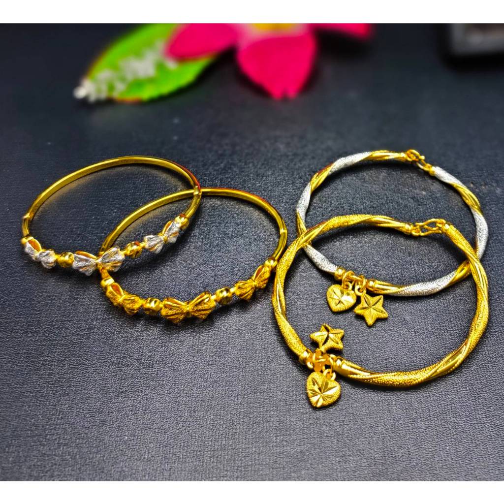 กำไล ข้อมือ 2 กษัตริย์ ห้อยตุ้งติ้ง ขนาด 57-59 CM