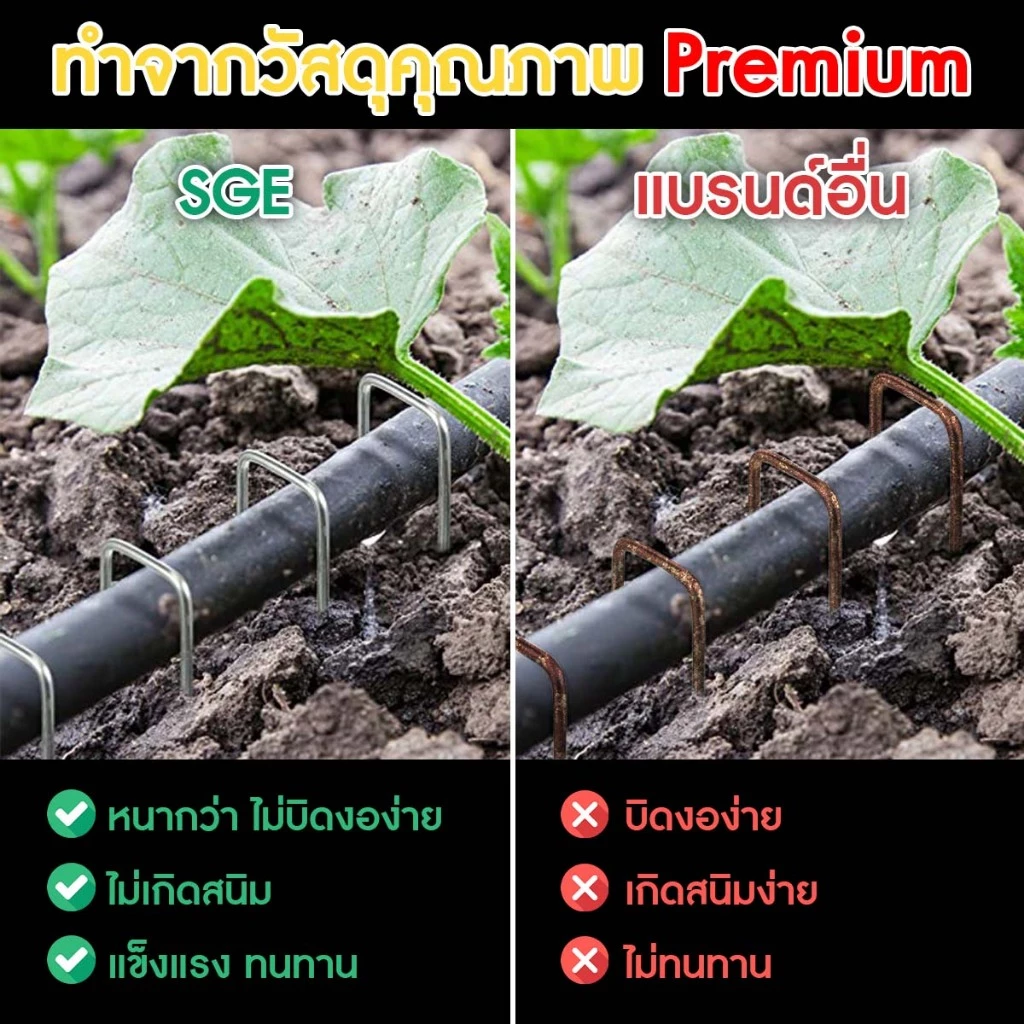 SGE หมุดยึด U หมุดปักดิน ปักผ้าคลุมดิน รุ่น SCS-N วัสดุพลาสติด และ เหล็ก ยึดแน่นไม่หลุด คุณภาพสูง thumbnail 3