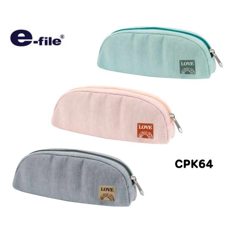 E-File กระเป๋าดินสอผ้า E-FILE CPK64 ทำจากผ้าคอตตอน บุฟองน้ำ ซักทำความสะอาดได้