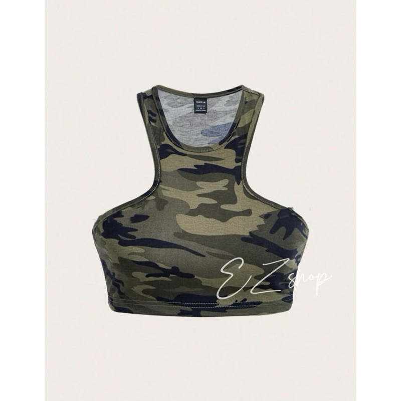 EZshop เสื้อกล้ามลายทหาร เซ็กซี่ พร้อมส่ง