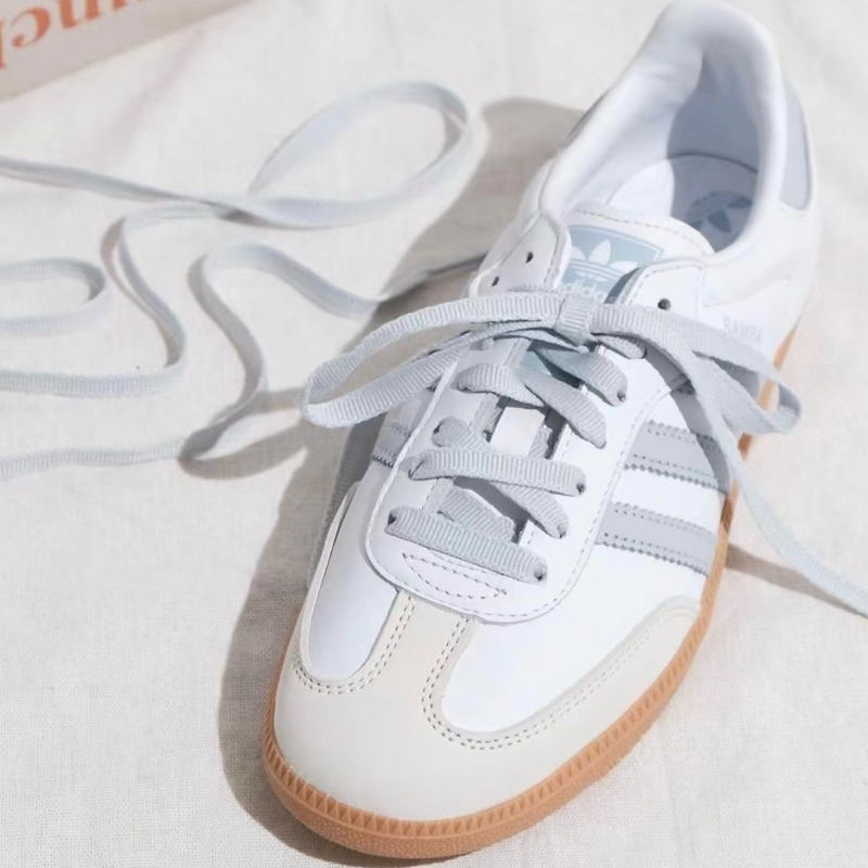 (พร้อมส่ง ) ADIDAS SAMBA OG  CLOUD WHITE/ HALO BLUE  สีฟ้าพาสเทล ของแท้ 100%