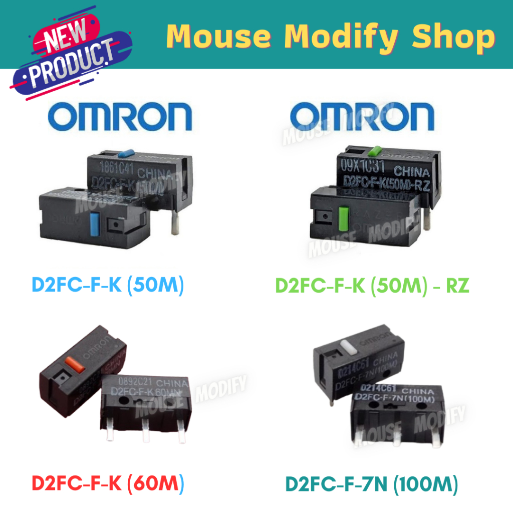 ✨พร้อมส่งด่วน จากไทย✨สวิตซ์คลิกเมาส์  Omron D2FC-F-K (50m) D2FC-F-K(50M)-RZ ของแท้ สเปครองรับการกด 5