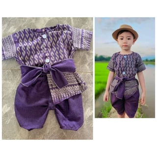 📮พร้อมส่ง...ชุดไทยเด็ก ชุดผ้าพื้นเมือง ชุดใส่ไปโรงเรียน ใส่งานเทศกาลต่างๆ (เซตงาน 3 ชิ้น)