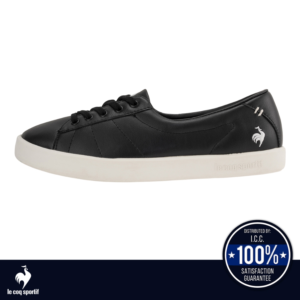 le coq sportif รองเท้าผู้หญิง รุ่น LCS FOURCHE สีดำ (รองเท้าผ้าใบสีดำ, รองเท้าแฟชั่น, ผ้าใบผู้หญิง)