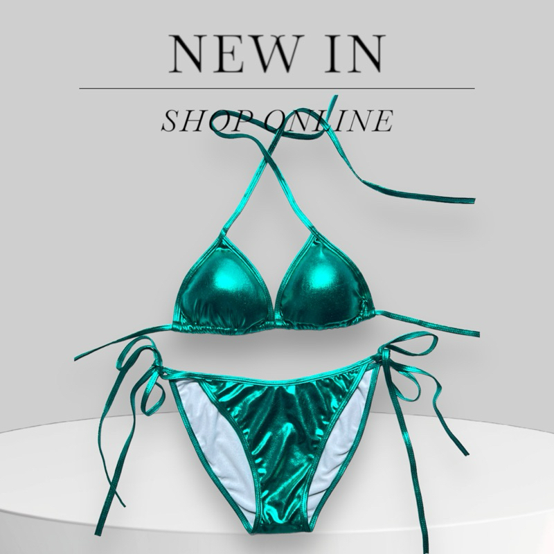 Metallic  Bikini 🍬🍭 บิกินี่ เซ็ท 2 ชิ้น สีหวานละมุน น้องน่ารักเกินเบอร์มาก สีเล่นแสงเล่นไฟแบบ 100% - รูปที่ 2