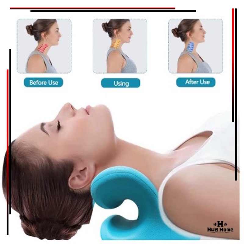 หมอนนวด หมอนนวดคอ อุปกรณ์แรงดึง สบายมาก สําหรับกระดูกสันหลังการนอนหลับ ของขวัญ  สําหรับบรรเทาอาการปวด ร่างกาย คอ - รูปที่ 7
