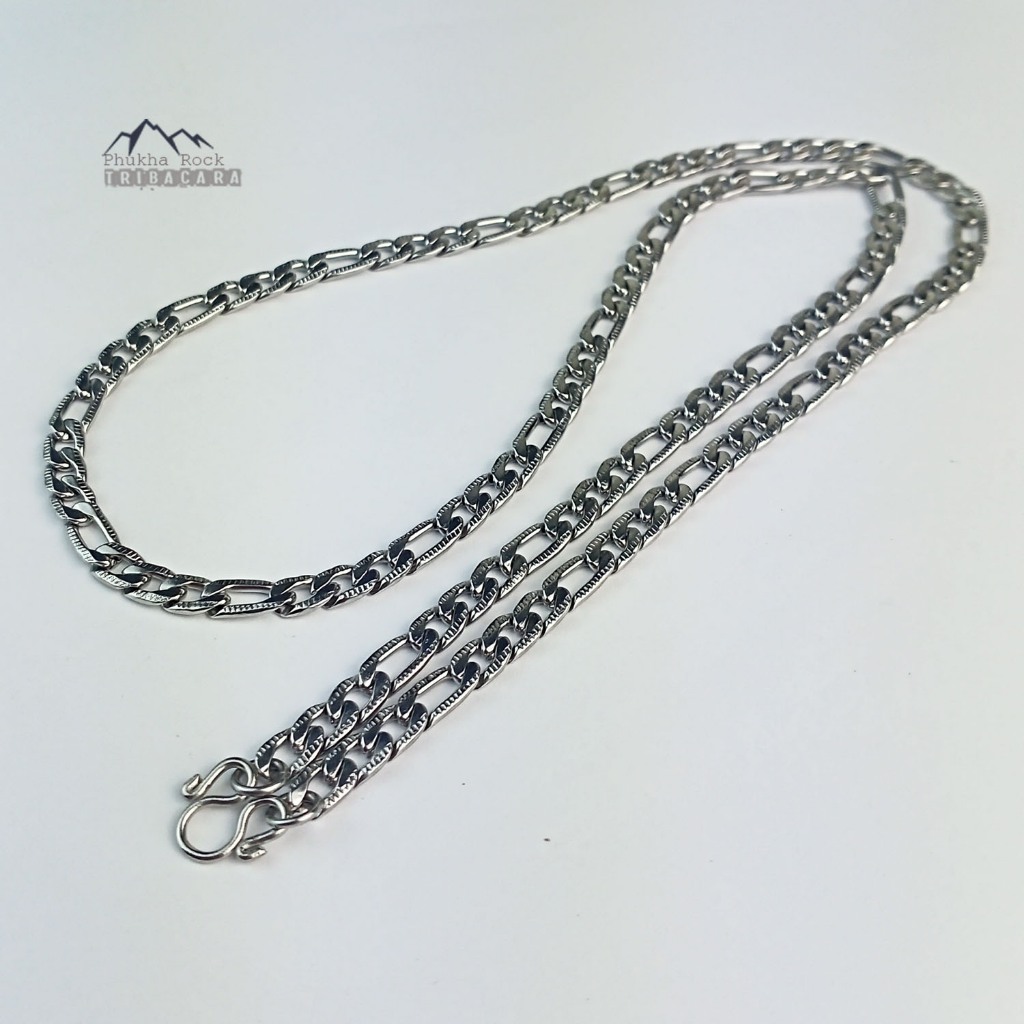 T27 โซ่แบนรีดลาย NK 3:1 Hip hop 4-5-6 มม. สร้อยคอ แขวนพระ สร้อยสแตนเลส สร้อยพระ stainless necklace