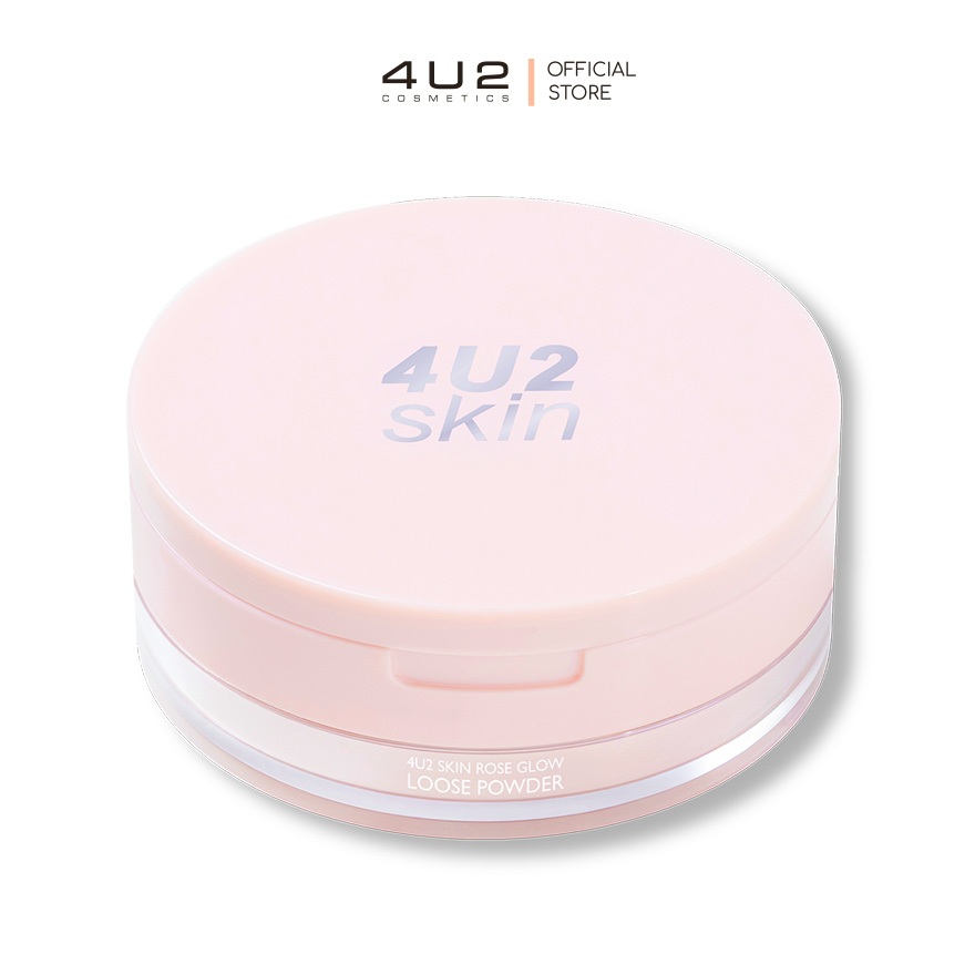 4U2 SKIN ROSE GLOW LOOSE POWDER - แป้งฝุ่นผสมชิมเมอร์ ผิว แป้งฝุ่น แป้ง ใบหน้า