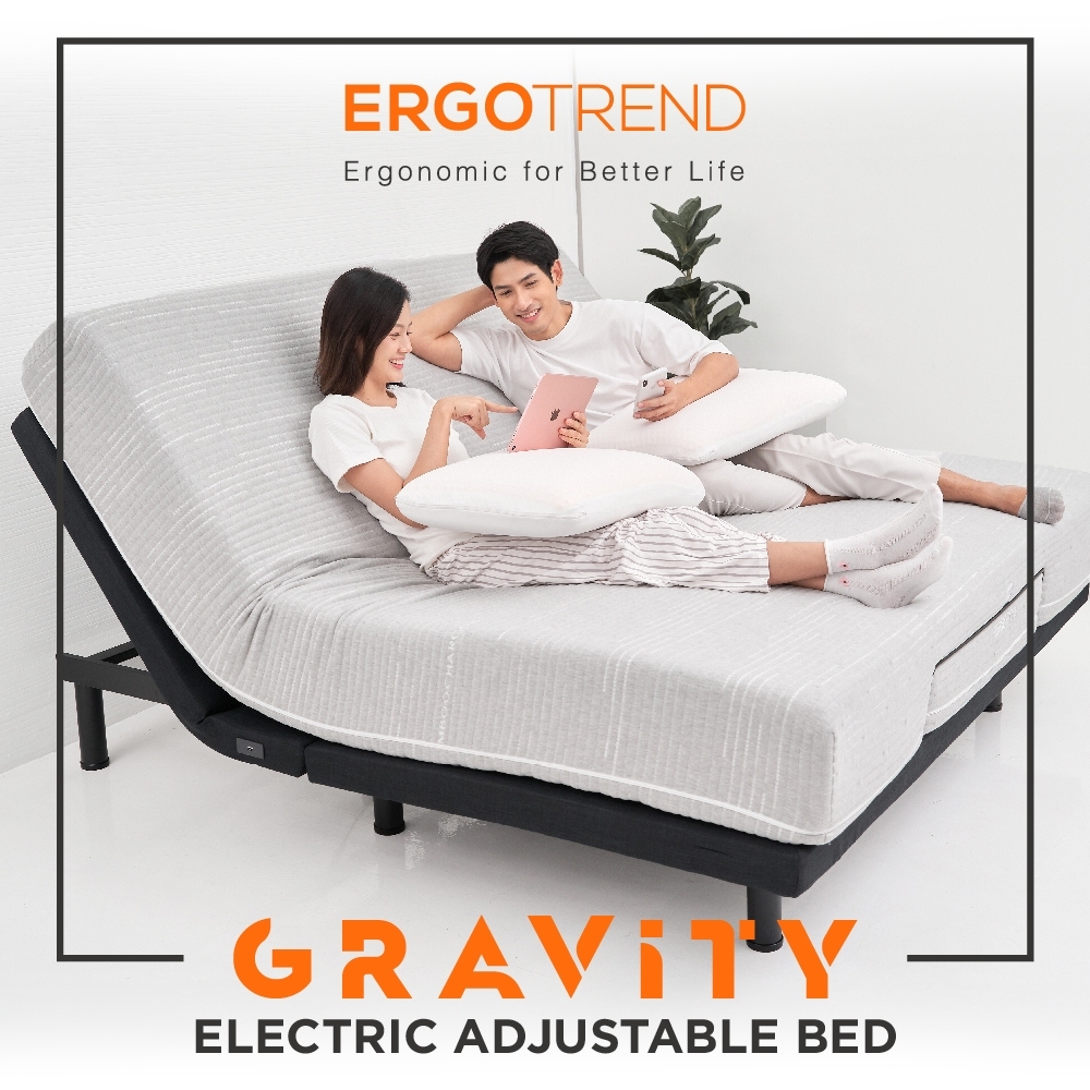 Ergotrendโครงเตียงปรับระดับ Gravity กดปุ่มเดียวจากท่านอนมาเป็นท่าดูซีรี่ย์ ลดอาการกรดไหลย้อน/มีUSB
