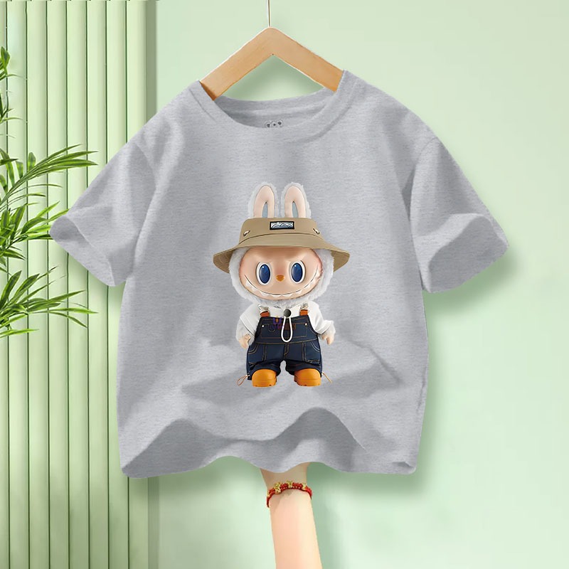 H784เสื้อยืดเด็กแขนสั่งลายLABUBU.ผ้านุ่นใส่สบายทั้งเด็กชายกับเด็กหญิง - รูปที่ 4