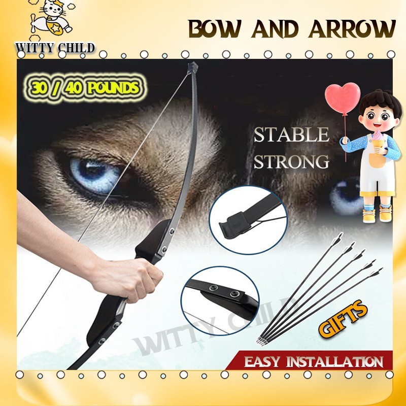 【พร้แมส่งในไทย】ธนูล่าสัตว์ 30 ปอนด์ 40 ปอนด์ ตัวเลือก ธนู ธนูรีเคิร์ฟ คันธนู และลูกศร แข็งแรงทนทาน โบว์ผู้ใหญ่