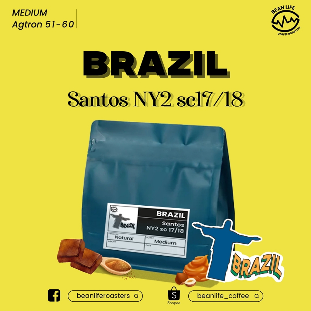 Brazil Santos NY2 sc 17/18 - Natural Process (Medium Roasted)